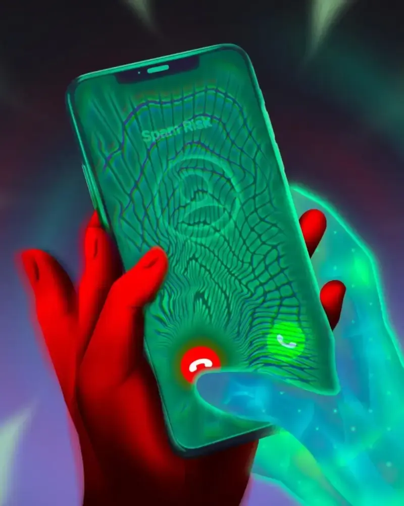 Modern AI phone system interface showing professional call handling