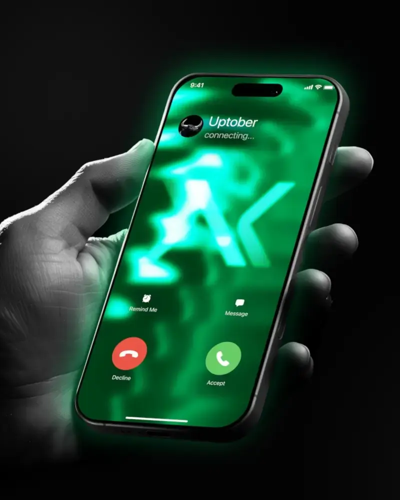 Modern AI phone system interface showing professional call handling